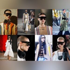 Maximalist Punk Rock Oversized Wrap Around D Frame Shield Visor Sport Sunglasses
